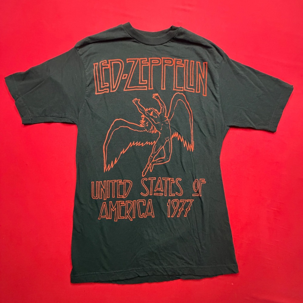 Led Zeppelin United States of America 1977 Tour Graphic Tee Black Red Mens M